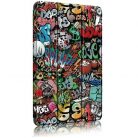 Apple iPad Pro 12.9 (2020), mappa tok, Apple Pencil tartóval, graffiti minta, Smart Case, Wooze New Style Trifold Case, színes