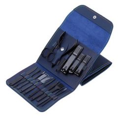   Prémium 3in1 manikűr szett, kézápoláshoz, lábápoláshoz, arcápoláshoz, 16 db-os, Wooze Manicure Set, sötétkék