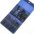 Prémium 3in1 manikűr szett, kézápoláshoz, lábápoláshoz, arcápoláshoz, 16 db-os, Wooze Manicure Set, sötétkék