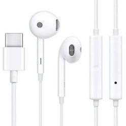   Vezetékes sztereó fülhallgató, USB Type-C, mikrofon, funkció gomb, Oppo MH147, fehér, gyári