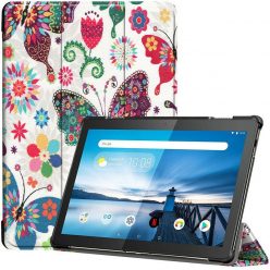   Huawei MatePad Pro 12.6 (2021), mappa tok, színes nagy pillangó minta, Trifold, fehér