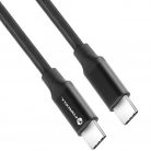 USB Type-C töltő- és adatkábel, USB Type-C, 100 cm, 5000 mA, 100W, gyorstöltés, PD, QC 4.0, 4K / 60 Hz felbontást támogatja, C391, fekete