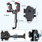 Autós tartó, Univerzális, visszapillantó tükörre rögzíthető, 4.5 - 7" készülékig, teleszkópos, 360°-ban forgatható, állítható kar és dőlésszöggel, F35, fekete (sérült csomagolás)
