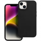 Apple iPhone 14, Szilikon tok, közepesen ütésálló, fémhatású kamera keret, Frame Case, fekete