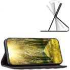 Oppo A17, Oldalra nyíló tok, stand, kártyatartóval, 3D rombusz minta, Wooze Pillow, fekete