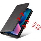 OnePlus 9 Pro, Oldalra nyíló tok, stand, kártyatartóval, kézpánttal, Wooze Business Plus, fekete