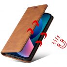 OnePlus 10T / Ace Pro, Oldalra nyíló tok, stand, kártyatartóval, kézpánttal, Wooze Business Plus, barna