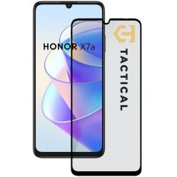   Huawei Honor X7a, Kijelzővédő fólia, ütésálló fólia (az íves részre is!), Tempered Glass (edzett üveg), Full Glue, Tactical Glass Shield 5D, fekete