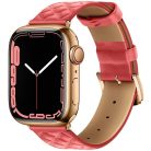 Apple Watch 1-6, SE (38 / 40 mm) / Watch 7-8 (41 mm), bőr pótszíj, gyémánt minta, Hoco WA18, rózsaszín