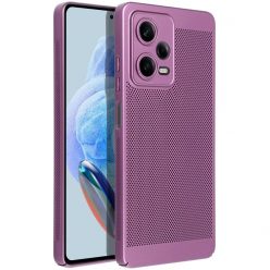   Xiaomi Redmi Note 12S, Műanyag hátlap védőtok, légáteresztő, lyukacsos minta, Breezy, lila