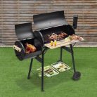 Barbecue kerti grillsütő és smoker, faszenes, 2in1