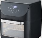 Forró levegős sütő, fritőz, Air Fryer, olaj nélküli, 1800 W teljesítmény, 12 l-es, Digitális kijelzővel, 10 programos, Leacco AF103, fekete