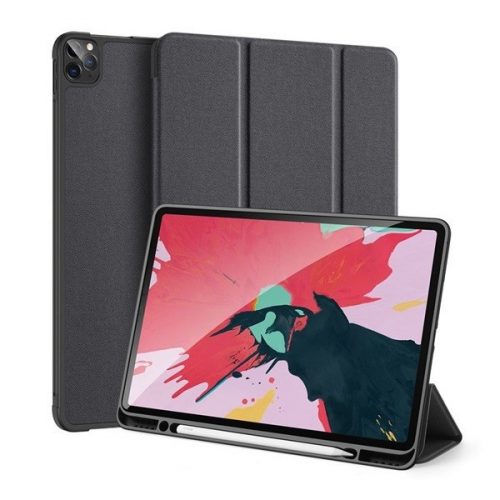 Apple iPad Pro 12.9 (2020), mappa tok, Smart Case, Apple Pencil tartóval, Dux Ducis Domo, fekete