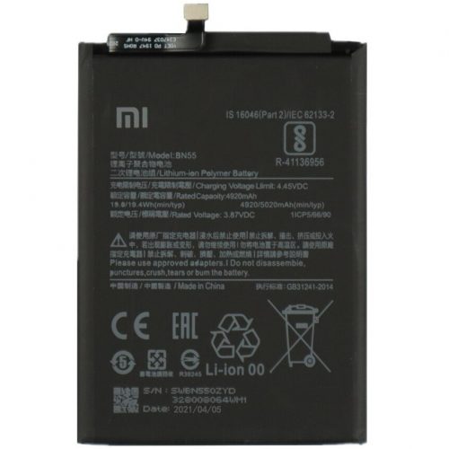 Xiaomi Redmi Note 9S, Akkumulátor, 5020 mAh, Li-Ion Polymer, gyári