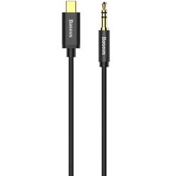   Audió kábel, USB Type-C, 1 x 3,5 mm jack, 120 cm, Baseus Yiven M01, fekete