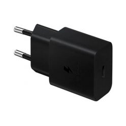   Hálózati töltő adapter, 15W, USB Type-C aljzat, PD, gyorstöltés, Samsung, fekete, gyári