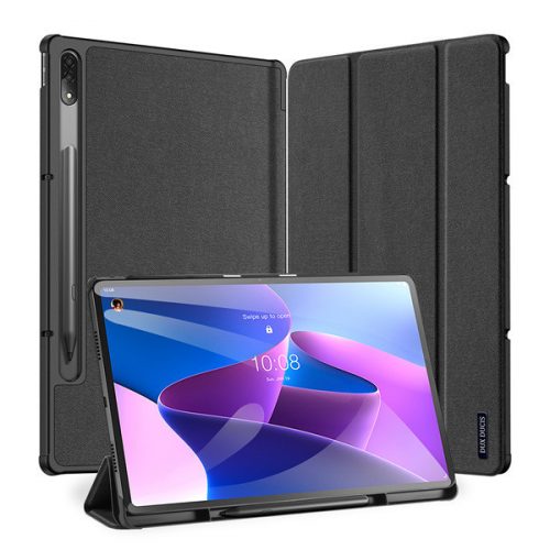 Lenovo Tab P12 Pro (12.6) TB-Q706F, mappa tok, Ceruza tartóval, Trifold, Dux Ducis Domo, fekete