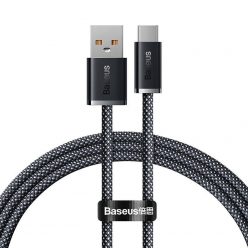   USB töltő- és adatkábel, USB Type-C, 100 cm, 6000 mA, 100W, gyorstöltés, cipőfűző minta, Baseus Dynamic, CALD000616, szürke