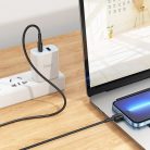 USB Type-C töltő- és adatkábel, Lightning, 100cm, 20W, gyorstöltés, PD, Hoco X83 Victory, fekete