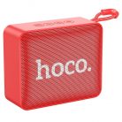 Bluetooth hordozható hangszóró, 5W, v5.2, TWS, Beépített FM rádió, TF kártyaolvasó, USB aljzat, 3.5mm, felakasztható, Hoco BS51 Gold Brick, piros