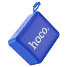 Bluetooth hordozható hangszóró, 5W, v5.2, TWS, Beépített FM rádió, TF kártyaolvasó, USB aljzat, 3.5mm, felakasztható, Hoco BS51 Gold Brick, világoskék