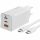 Hálózati töltő adapter, 65W, USB aljzat, 2 x USB Type-C aljzat, USB Type-C - USB Type-C kábellel, gyorstöltés, PD 3.0, QC 3.0, GaN5, Baseus GaN5 Pro, fehér