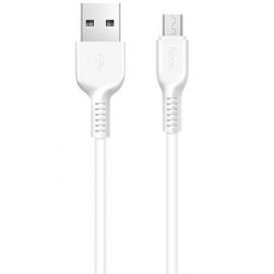   USB töltő- és adatkábel, microUSB, 100 cm, 2400 mA, törésgátlóval, Hoco X13 Easy, fehér