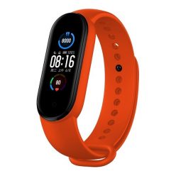   Xiaomi Mi Band 5 / Mi Band 6, szilikon pótszíj, állítható, Devia Delux Sport, narancssárga