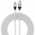 USB töltő- és adatkábel, Lightning, 200 cm, 2400 mA, törésgátlóval, gyorstöltés, Baseus Coolplay, CAKW000502, fehér