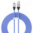 USB töltő- és adatkábel, Lightning, 200 cm, 2400 mA, törésgátlóval, gyorstöltés, Baseus Coolplay, CAKW000503, kék