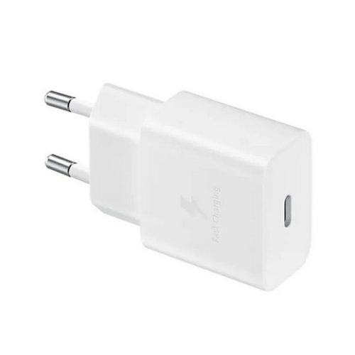 Hálózati töltő adapter, 15W, USB Type-C aljzat, PD, gyorstöltés, Samsung, fehér, gyári