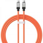 USB Type-C töltő- és adatkábel, USB Type-C, 100 cm, 100W, törésgátlóval, gyorstöltés, PD, Baseus Coolplay, CAKW000207, narancssárga