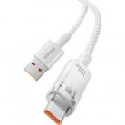 USB töltő- és adatkábel, USB Type-C, 200 cm, 6000 mA, 100W, gyorstöltés, cipőfűző minta, Baseus Explorer, CATS010502, fehér