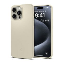   Apple iPhone 15 Pro Max, Műanyag hátlap védőtok, Spigen Thin Fit, beige