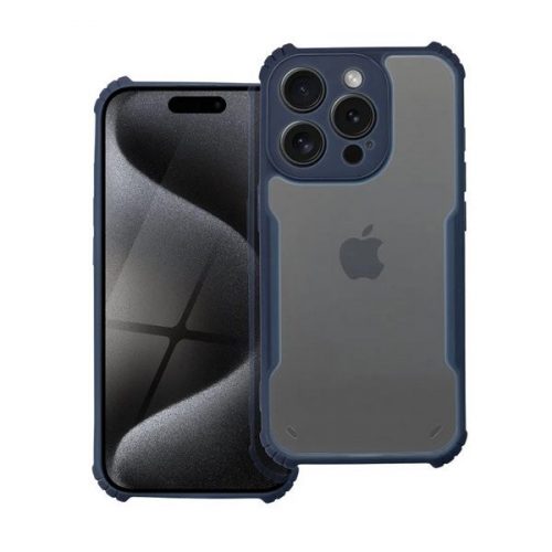 Realme 12 Pro / 12 Pro Plus, Szilikon tok, közepesen ütésálló, légpárnás sarok, akril hátlap, Anti-Drop Case, átlátszó/sötétkék