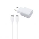 Hálózati töltő adapter, 45W, USB Type-C aljzat, USB Type-C kábellel, PD 3.0, QC 2.0, gyorstöltés, Samsung, fehér, gyári