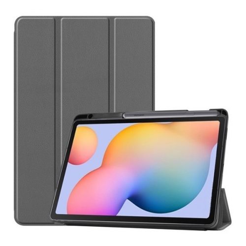 Samsung Galaxy Tab S6 Lite 10.4 (2020 / 2022 / 2024) SM-P610 / P615 / P613 / P619 / P620 / P625, mappa tok, Trifold, érintőceruza tartó, szürke