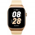 Bluetooth okosóra, szilikon szíj, fémház, v5.3, AMOLED kijelző, aktivitás és egészség mérő, vízálló, Mibro Watch T2, arany, gyári