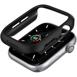   Apple Watch 4-6, SE (44mm), Műanyag védőkeret, szíj nélkül, Spigen Thin Fit, fekete