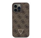 Guess 4G Strass Triangle Metal Logo tok, iPhone 15 Pro Max, Barna