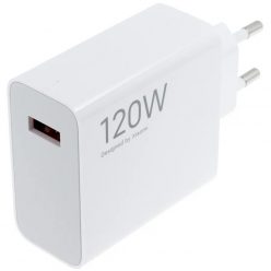   Hálózati töltő adapter, 120W, USB aljzat, gyorstöltés, GaN, Xiaomi, fehér, gyári