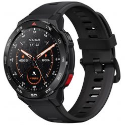   Bluetooth okosóra, szilikon szíj, fémház, v5.3, AMOLED kijelző, aktivitás és egészség mérő, vízálló, Mibro Watch GS Pro, fekete, gyári