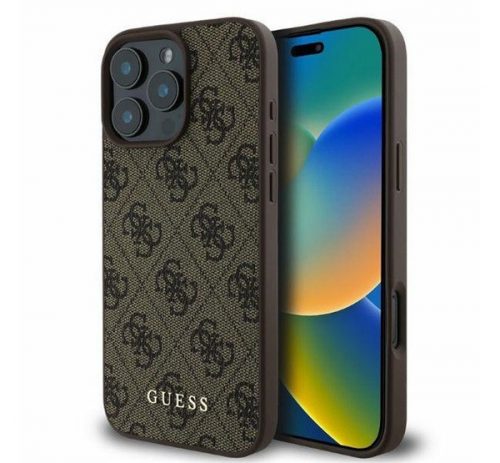 Guess 4G Classic Apple iPhone 16 Pro hátlap tok, barna