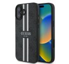 Guess 4G Printed Stripes MagSafe Apple iPhone 16 Plus hátlap tok, fekete