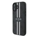 Guess 4G Printed Stripes MagSafe Apple iPhone 16 Plus hátlap tok, fekete