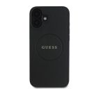 Guess PU Grained Classic Logo MagSafe Apple iPhone 16 Plus MagSafe kompatibilis hátlap tok, fekete