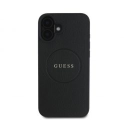   Guess PU Grained Classic Logo MagSafe Apple iPhone 16 Plus MagSafe kompatibilis hátlap tok, fekete