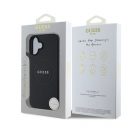 Guess PU Grained Classic Logo MagSafe Apple iPhone 16 Plus MagSafe kompatibilis hátlap tok, fekete