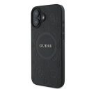 Guess Saffiano Peony Classic Logo Apple iPhone 16 Plus Magsafe kompatibilis hátlap tok, fekete