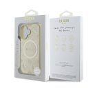 Guess Saffiano Peony Classic Logo Apple iPhone 16 Magsafe kompatibilis hátlap tok, arany